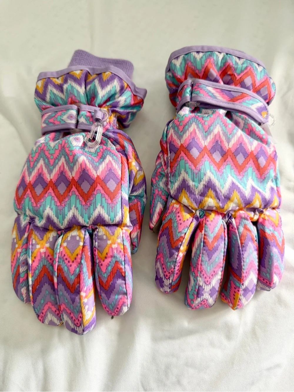 The Children's Place Purple Multicolor Chevron Kids Ski Gloves